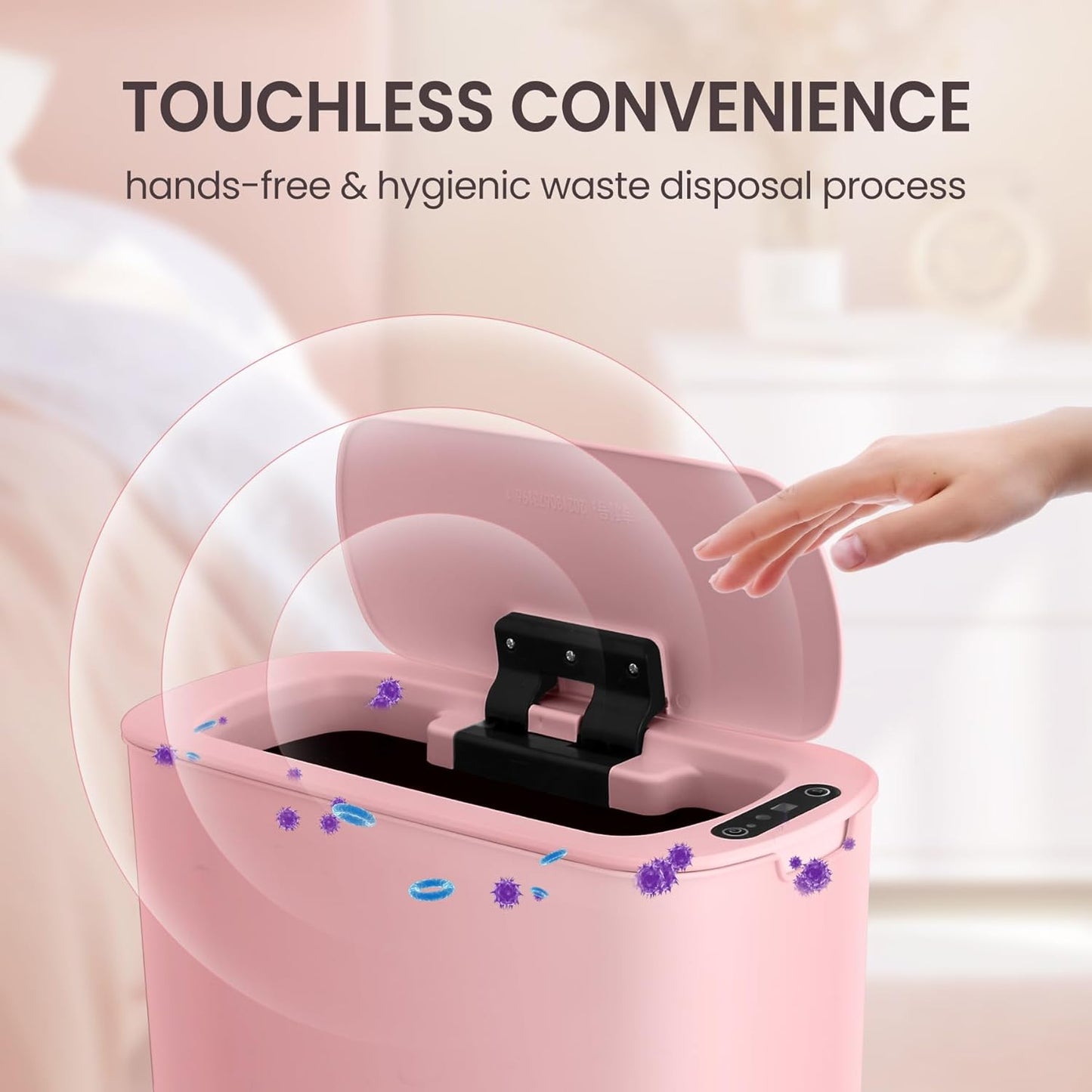 Cesun Motion Sensor Trash Can, 5 Gallon Automatic Bathroom Garbage Can with Lid, Touchless Smart