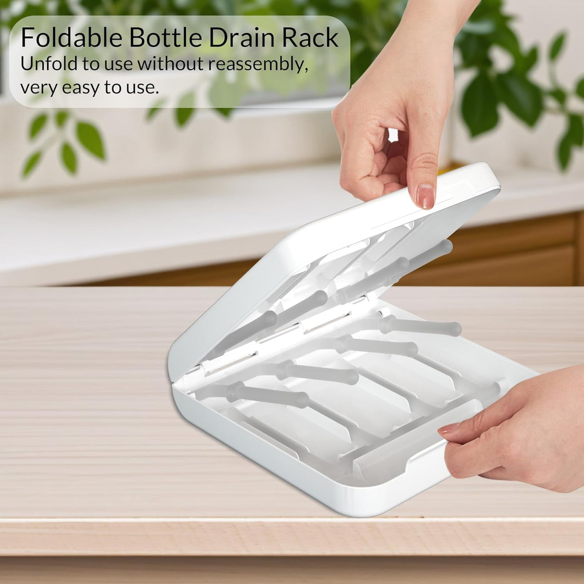 Travel Bottle Drying Rack Space Saving,Foldable Bottle Drying Rack with 16 Ribs,Portable Baby