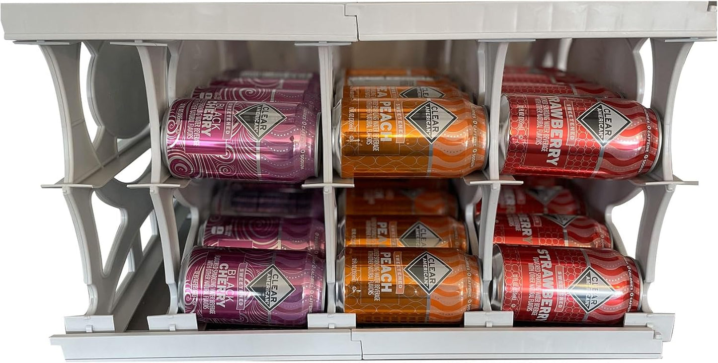 Shelf Reliance Cansolidator Pantry - 2-Pack Can Organizer for Pantry, Stackable Soda Can Storage