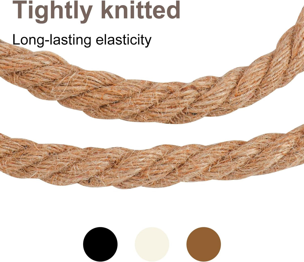 3/4 inch Hemp Rope, 82 Feet Twisted Manila Rope for Scratching Posts, Camping, Garden, Crafts, DIY