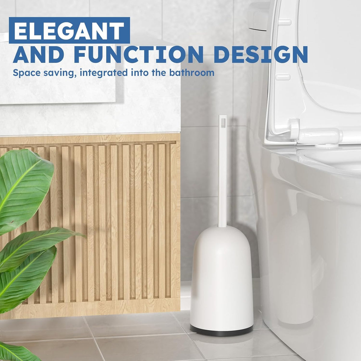 Toilet Brush, 2 Pack Toilet Brush and Holder Set with Durable Curved BristlesToilet Scrubber