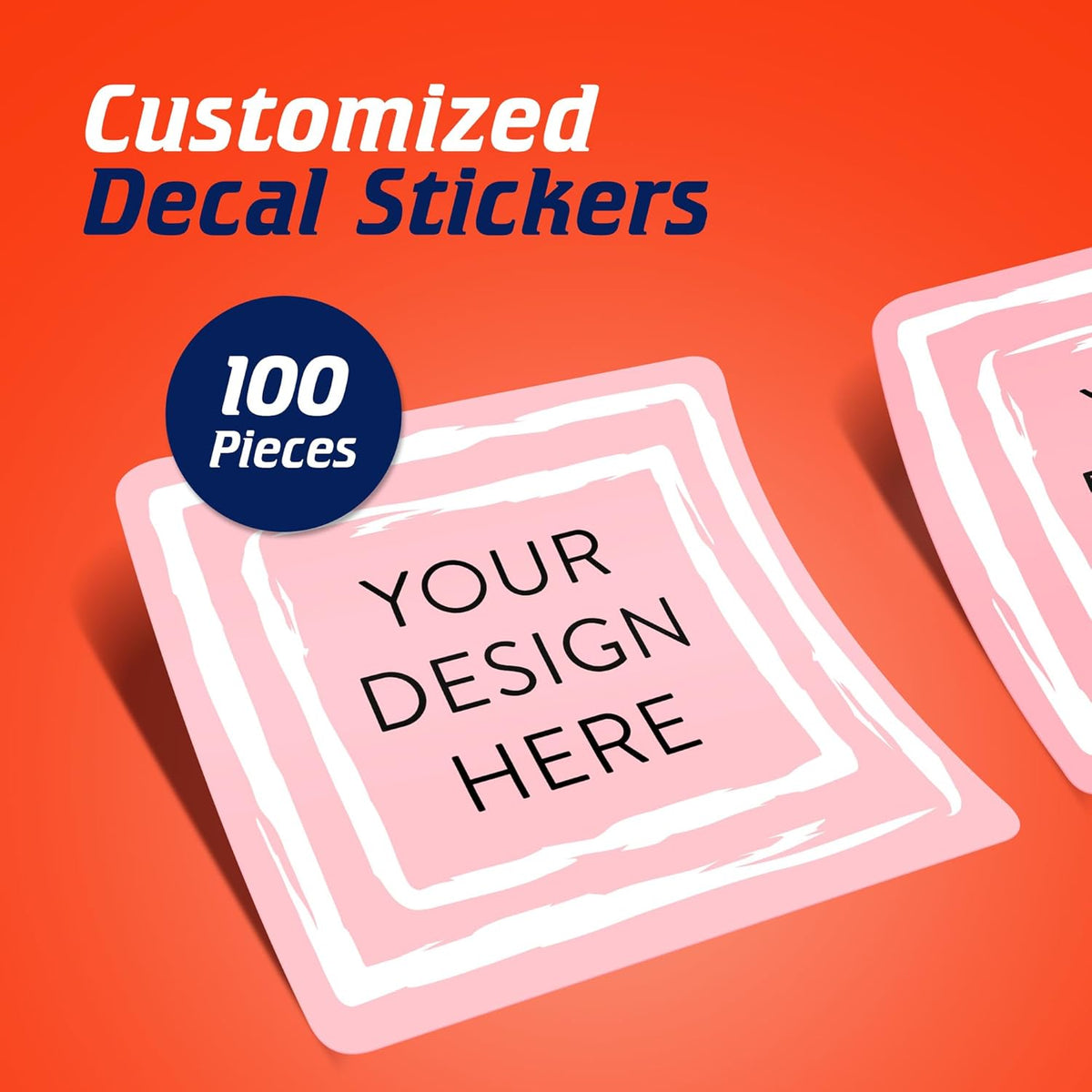 100 Custom Vinyl Stickers - Upload Your own Image, Text, Design, Logo - Personalized Logo Labels