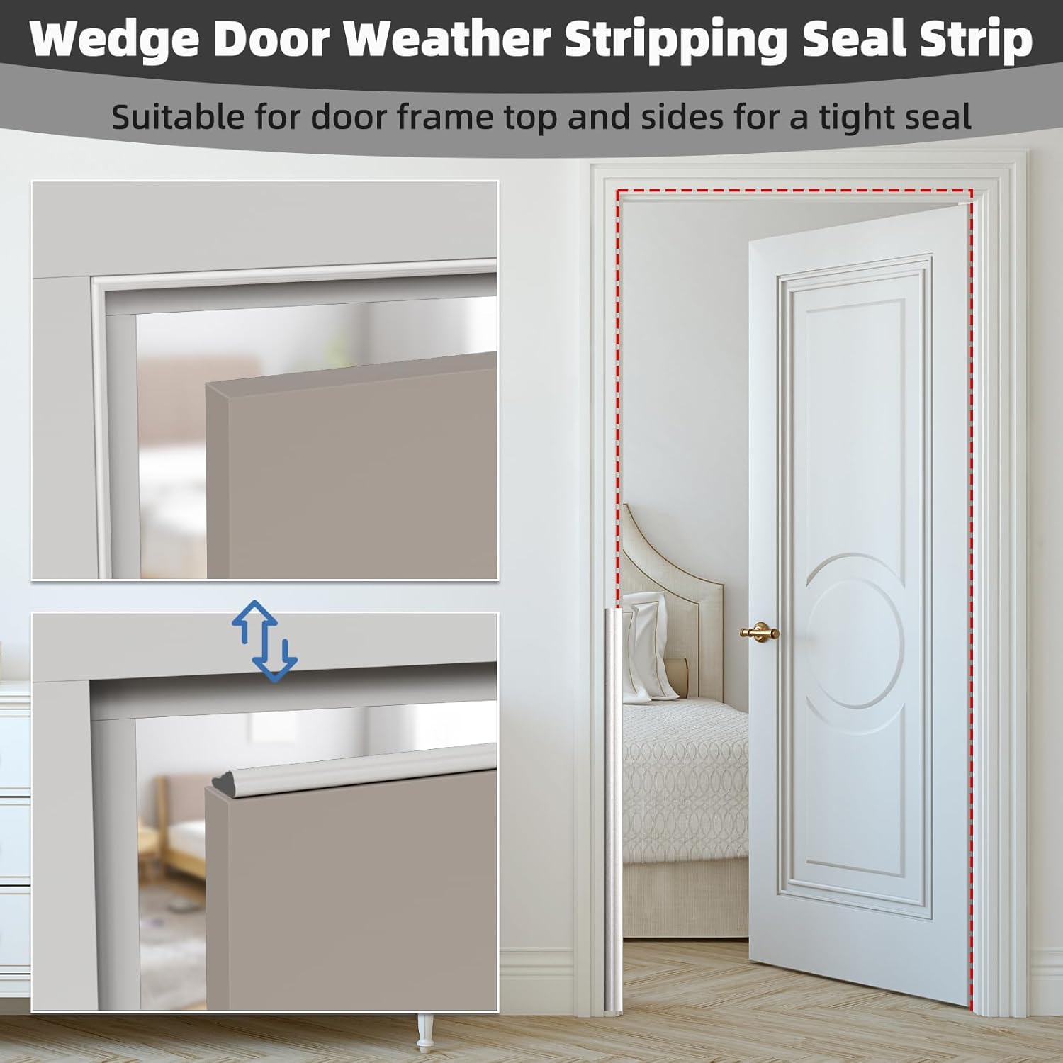 118" Wedge Weather Stripping Door Seal Strip for Door Frame & Window,Self Adhesive Window