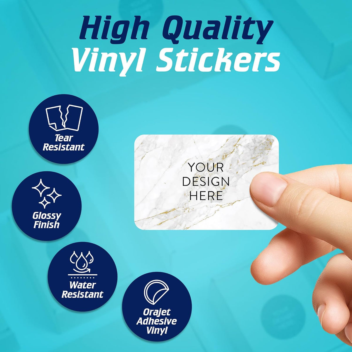 100 Custom Vinyl Stickers - Upload Your own Image, Text, Design, Logo - Personalized Logo Labels
