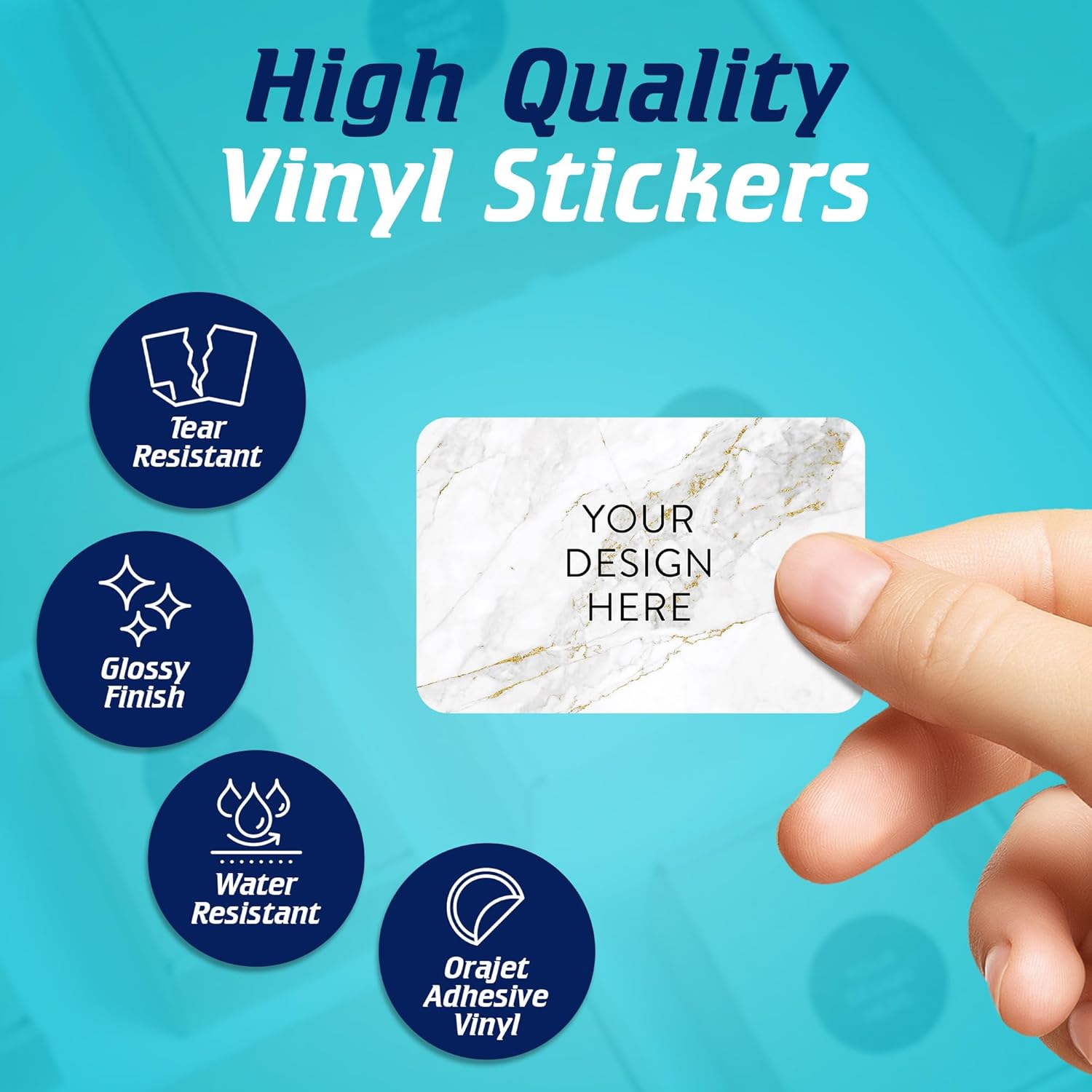 100 Custom Vinyl Stickers - Upload Your own Image, Text, Design, Logo - Personalized Logo Labels