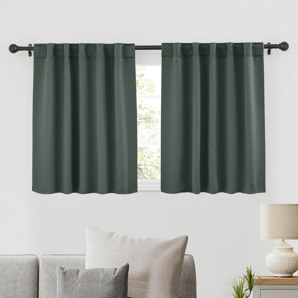 RYB HOME Bathroom Curtains Blackout - Thermal Insulating Privacy Small Window Curtains Short for