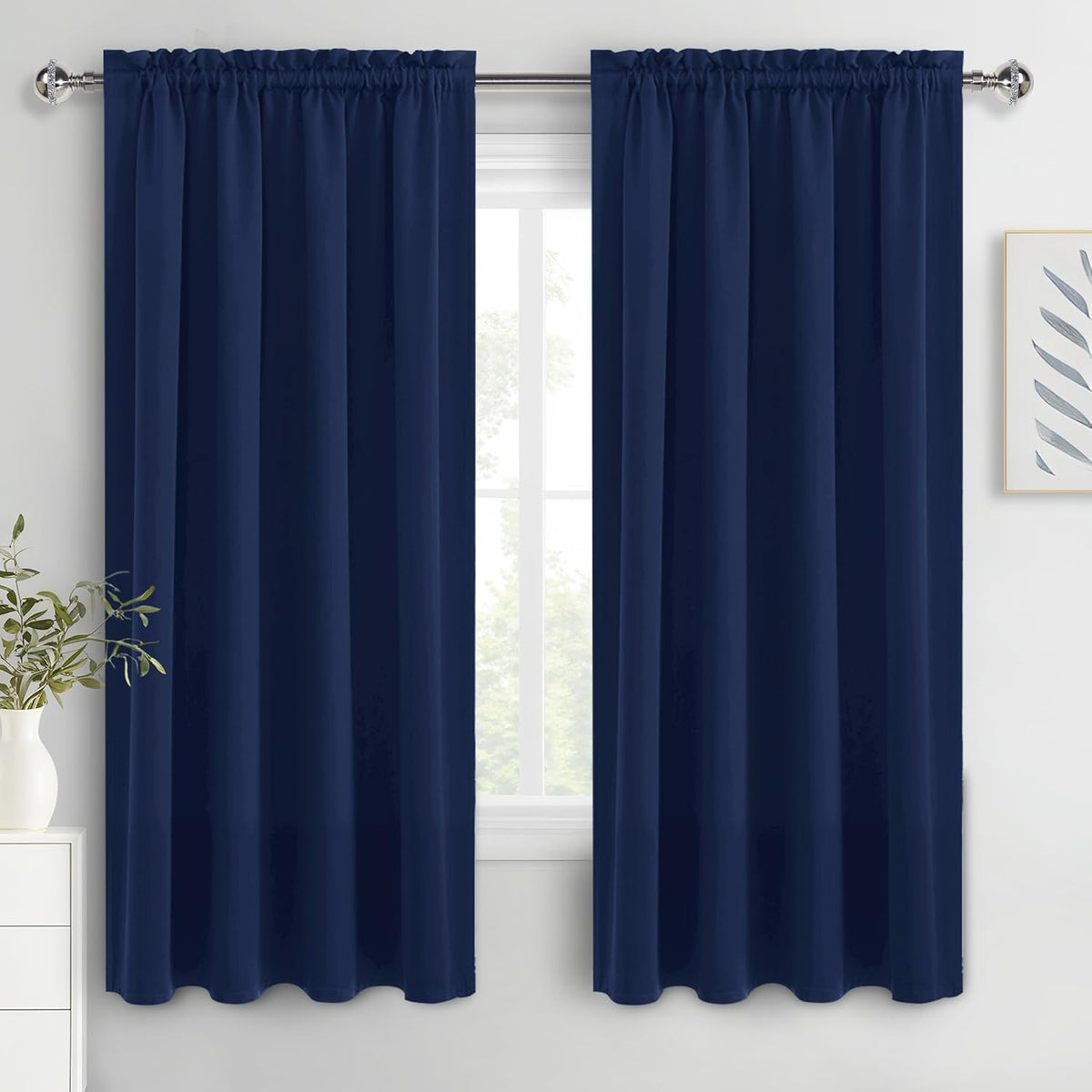 DWCN Blackout Curtains 63 Inch Length for Bedroom 2 Panels Set, Room Darkening Insulated Thermal