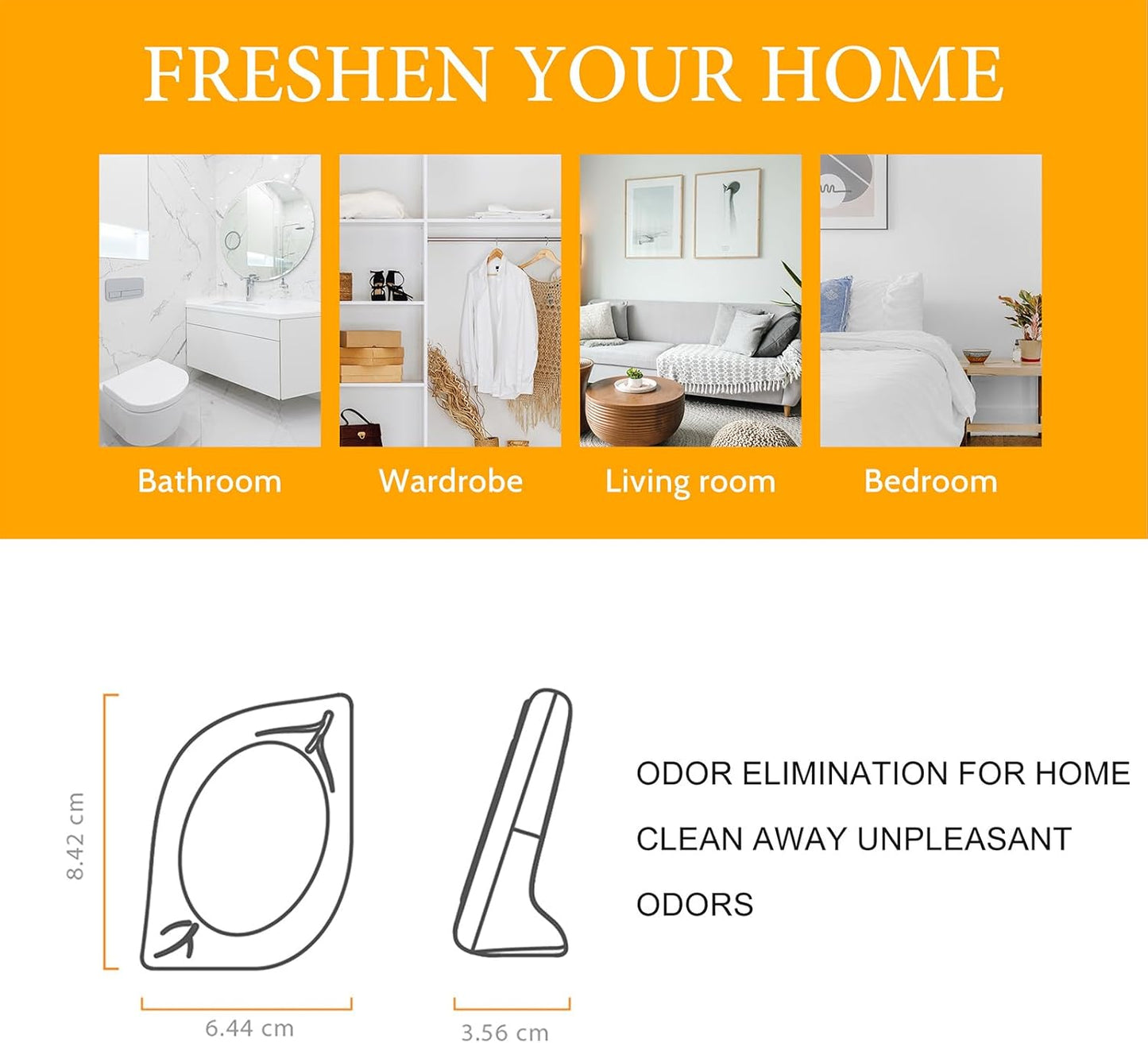 Air Freshener for Home, 4 Pack, Citrus, Odor Eliminator for Small Area Closets Bathroom Pets Strong