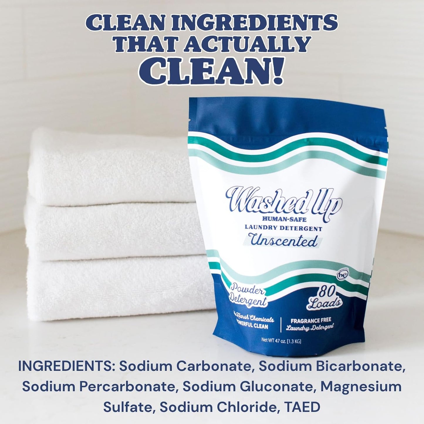 Laundry Detergent Powder | Safe for Sensitive Groups | Powerful Clean | Plant & Mineral-Based |
