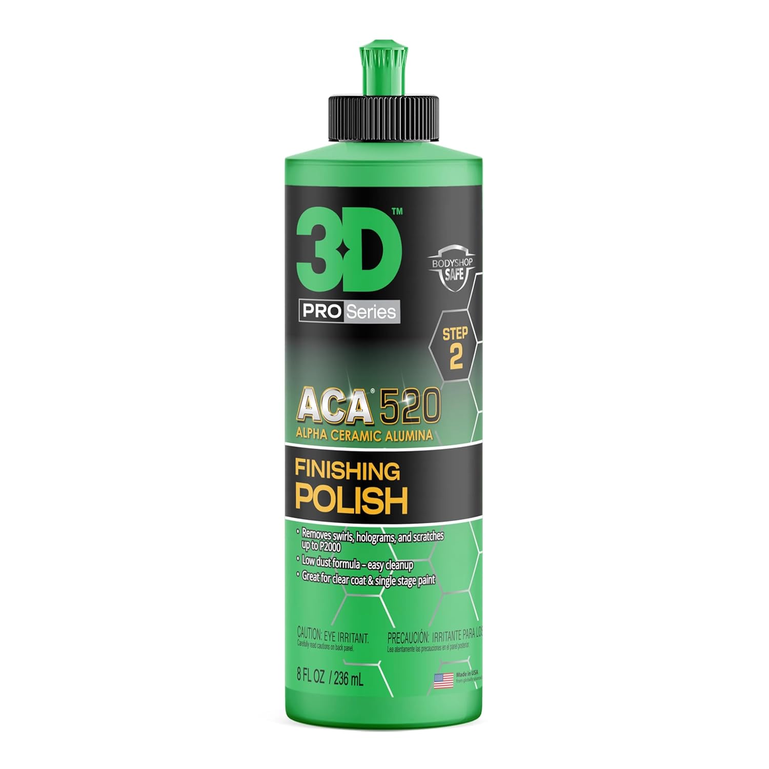 3D ACA 520 Finishing Polish - 8oz - Step 2 Body Shop Finishing Polish - Easy Clean Up, Superior