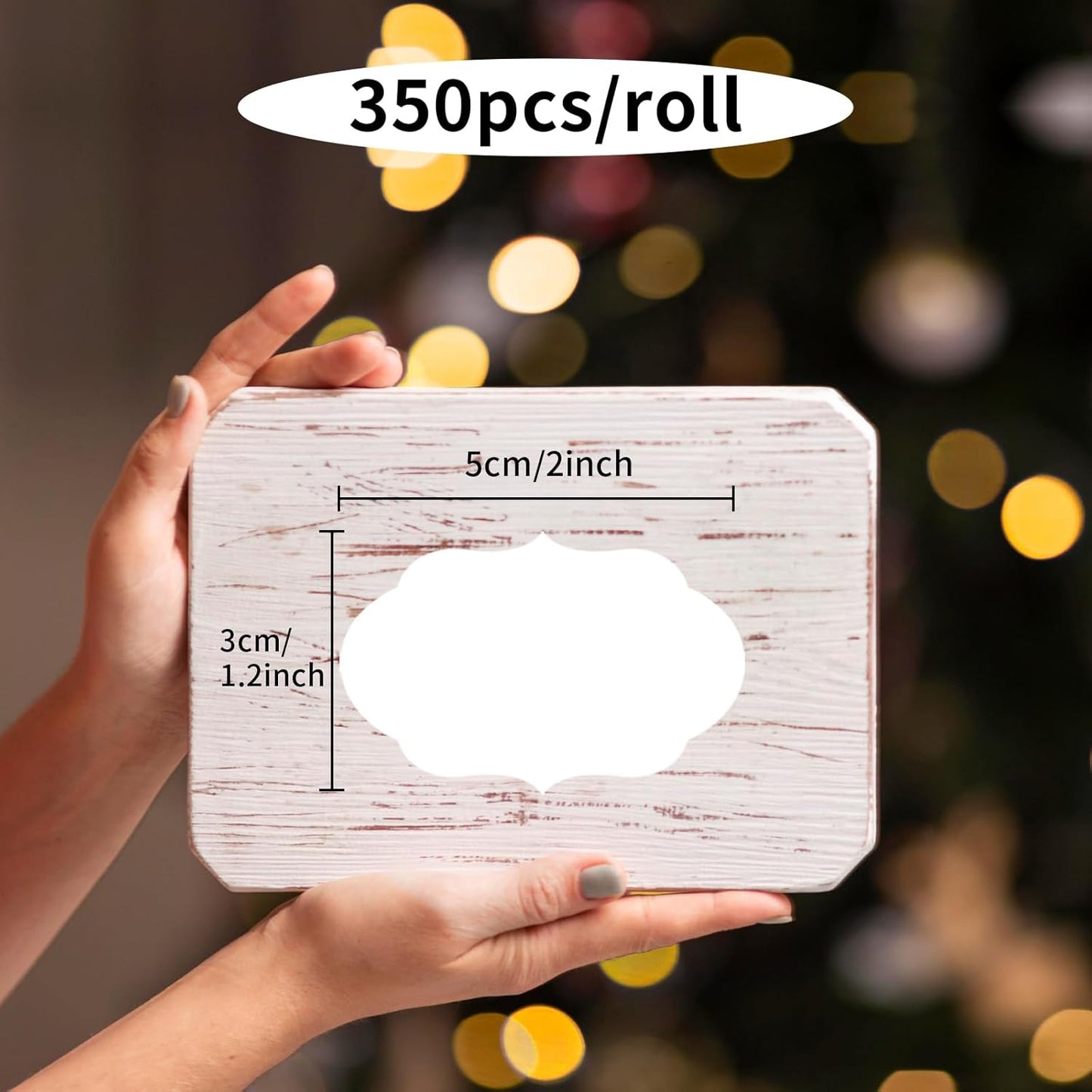350 PCS Gift Tags Stickers Name Labels Stickers,2" x 1.2" Fancy Shape Stickers Self-Adhesive