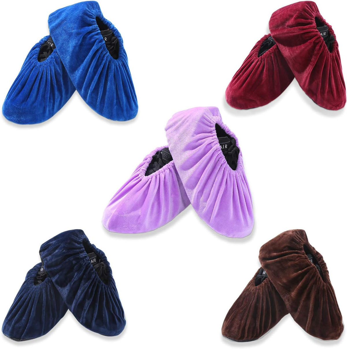5 Pairs Reusable Non Slip Shoe Covers, Premium Soft Washable Thickened Boot Shoe Covers for
