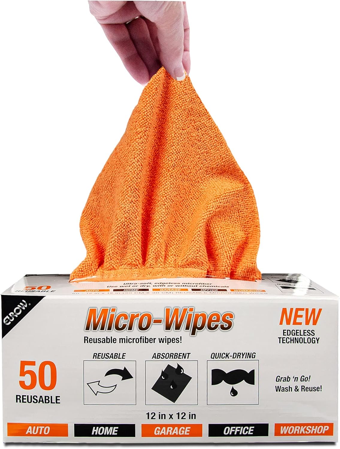 Eurow 200GSM Microfiber Cleaning and Drying Cloths with Dispenser Box, Reusable, Streak-Free