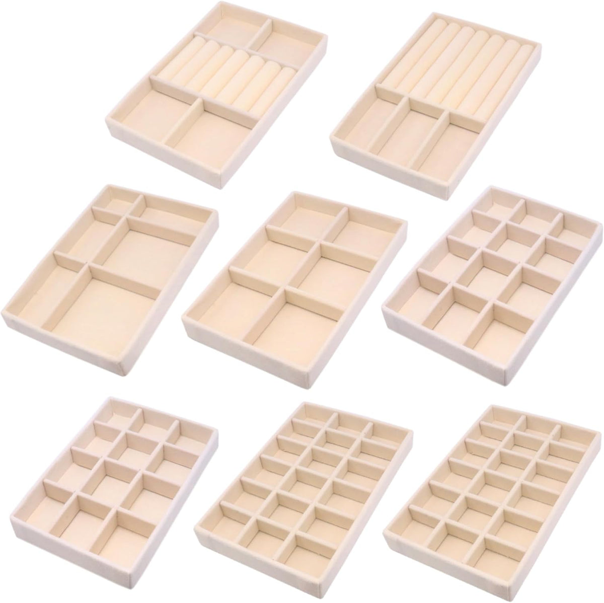 Jewelry Organizer Drawer 8 Set Jewelry Boxes Velvet Jewelry Drawer Organizer Stackable Jewelry Tray