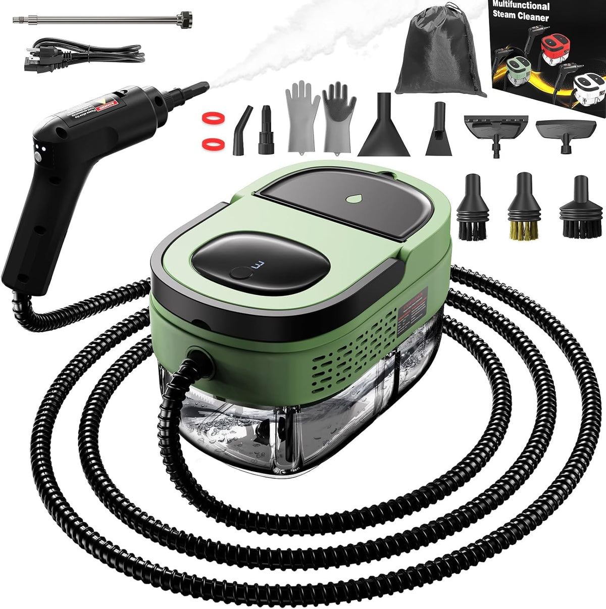 Handheld Steam Cleaner for Home, 2500W High Pressure Steam Cleaner for Car Detailing, 3 Steam