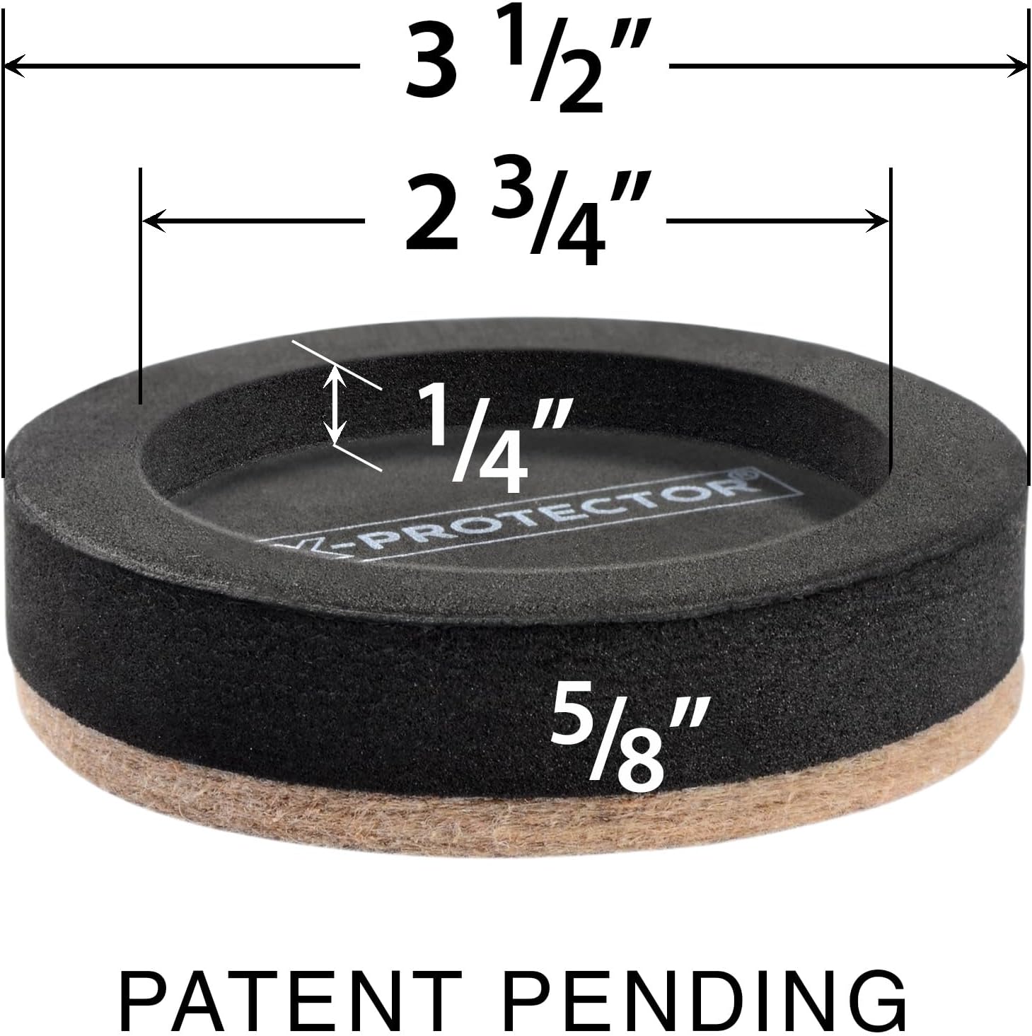Felt Furniture Sliders for Hardwood Floors X-PROTECTOR 16 PCS 3 ½” - Furniture Slider with Unique