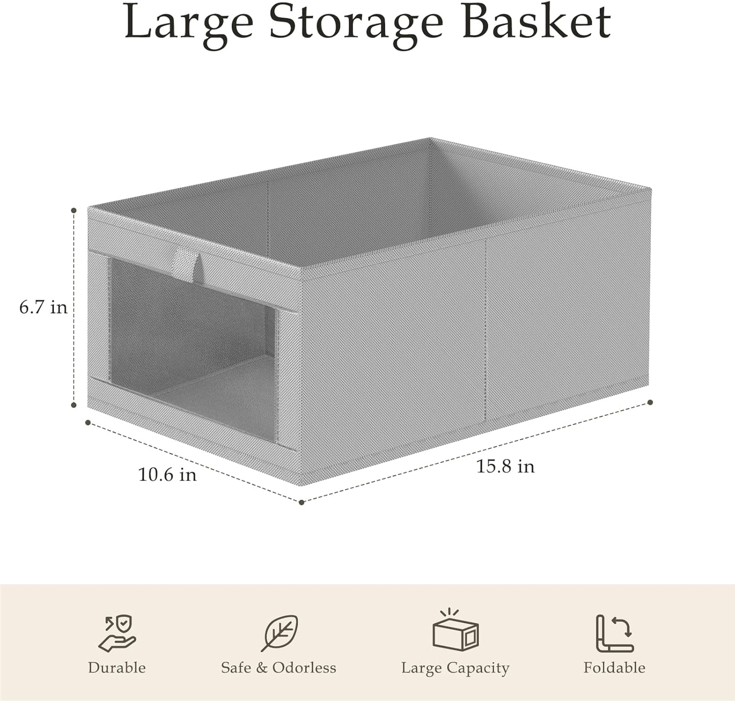 Criusia 4 Pack Linen Closet Organizers and Storage, Closet organizer Large Linen Closet Baskets for