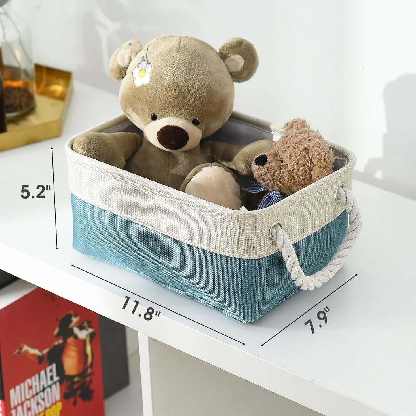 TheWarmHome Fabric Storage Bin with Handles,Storage Basket for Home Storage and Organization, Shelf