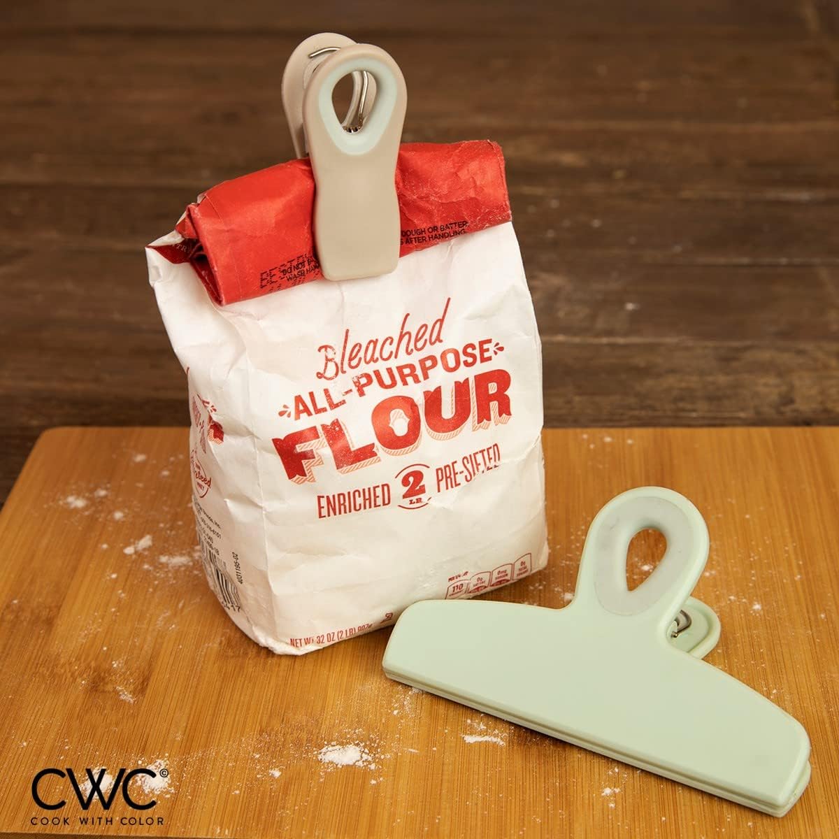 COOK WITH COLOR Bag Clips - Heavy Duty Chip Clip and Refrigerator Magnet Clips for Food Storage