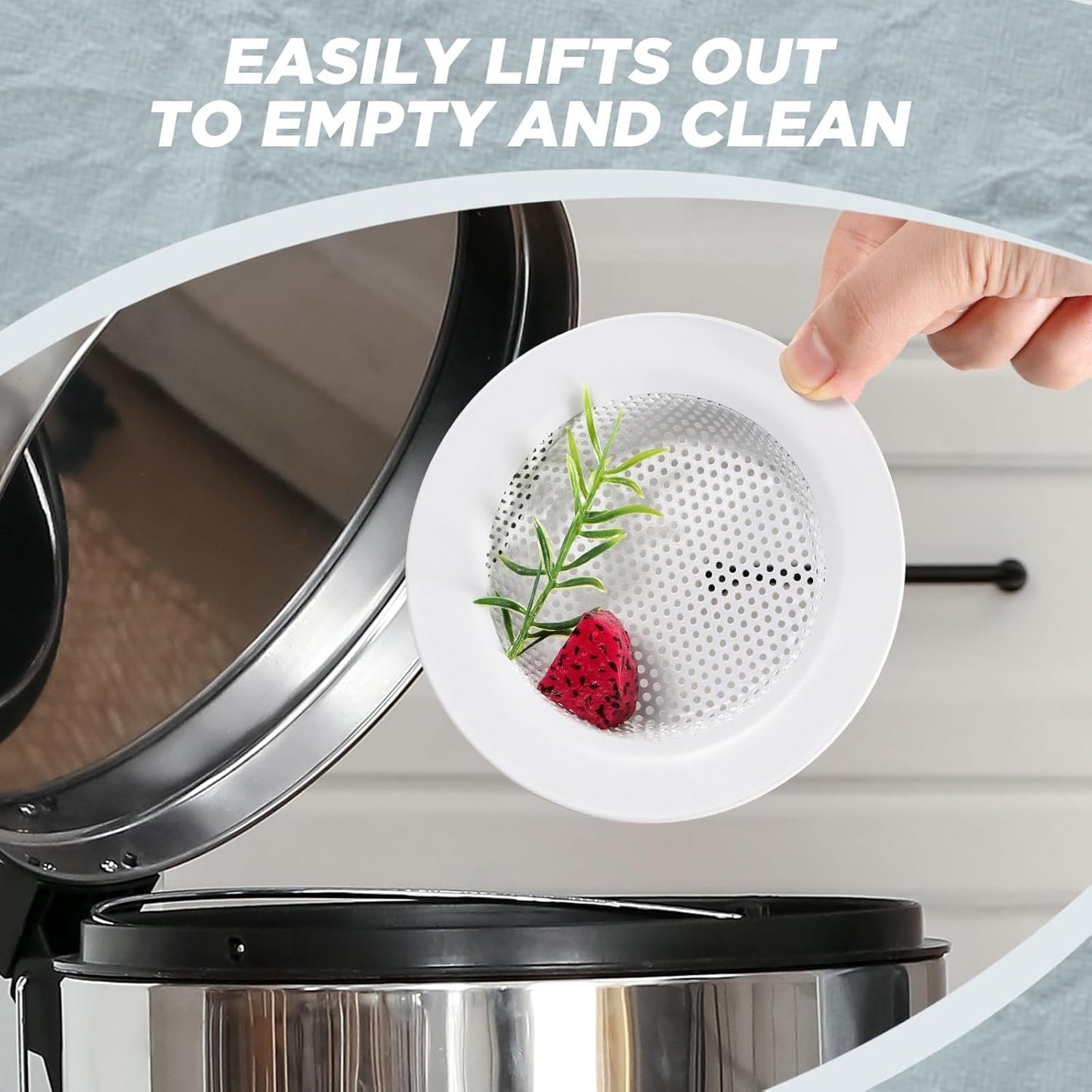 Retisee 2 Pcs Sink Strainer Stainless Steel Kitchen Sink Drain Strainer Basket Cover Mesh Hair Food