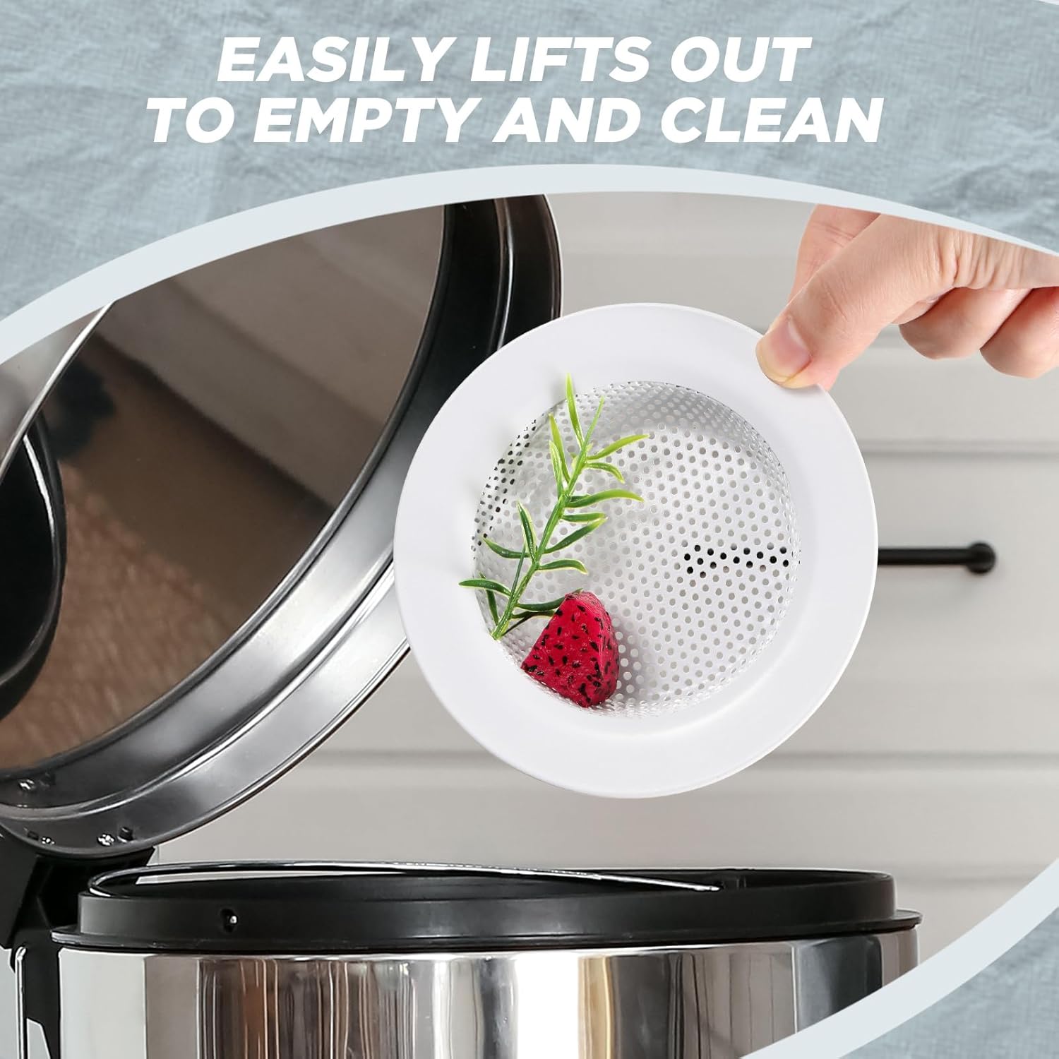 Retisee 2 Pcs Sink Strainer Stainless Steel Kitchen Sink Drain Strainer Basket Cover Mesh Hair Food