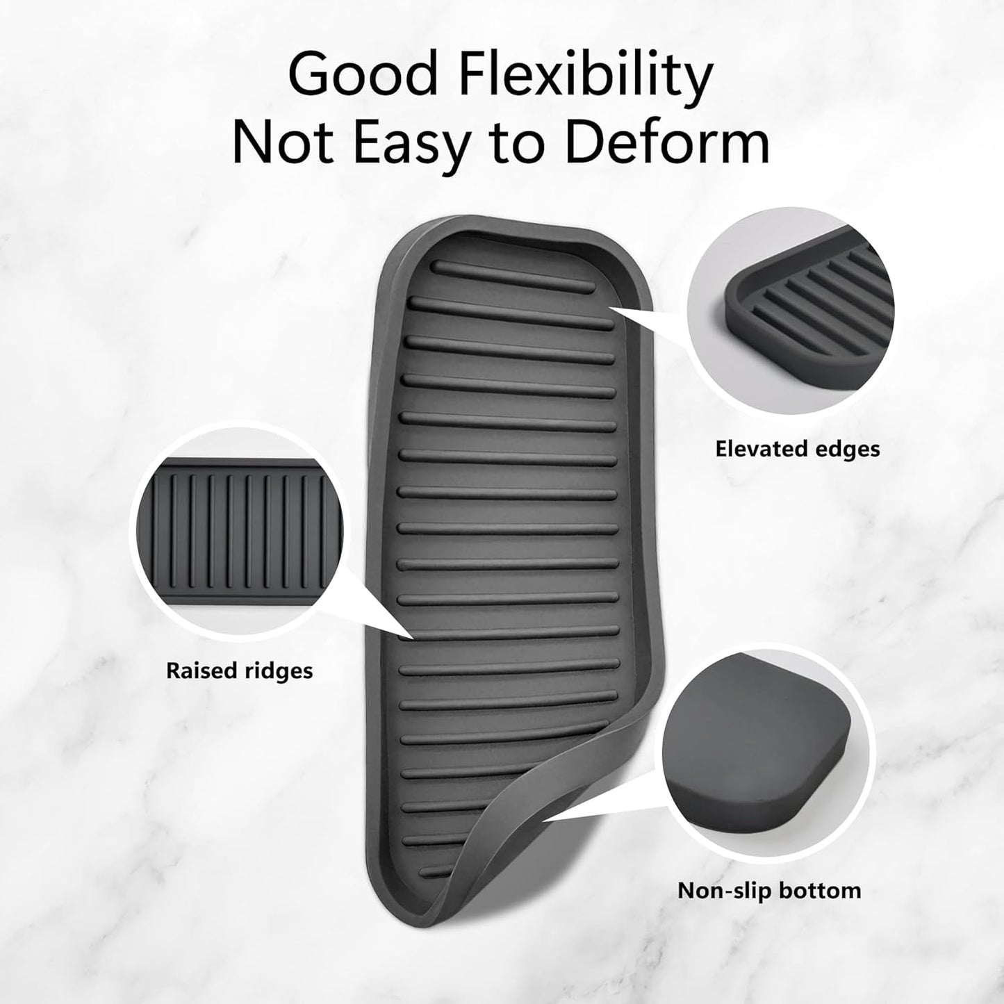 Mofason Silicone Sponge Holder, Tray for Soap and Sponge, Kitchen Sink Tray, Accessories to Help