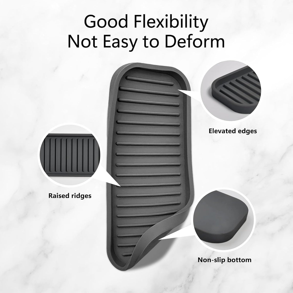 Mofason Silicone Sponge Holder, Tray for Soap and Sponge, Kitchen Sink Tray, Accessories to Help