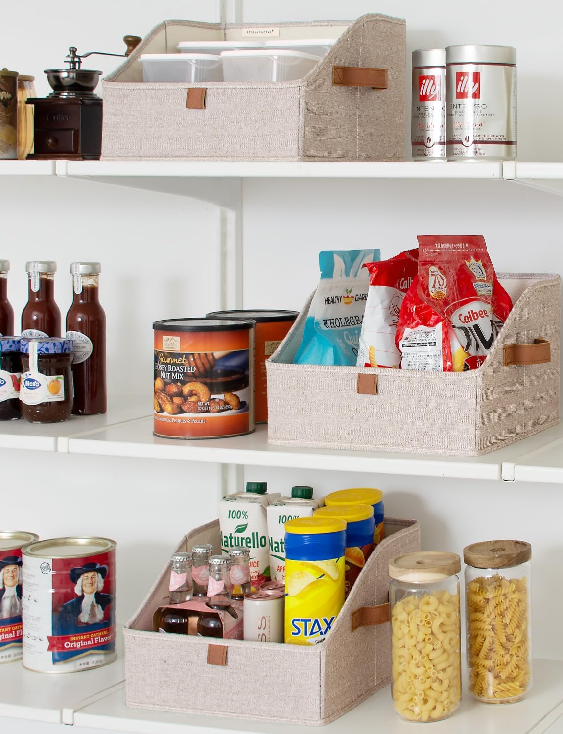 StorageWorks Closet Storage Bins, Trapezoid Organizer Box for Shelves, Fabric Clothes Bin, Foldable