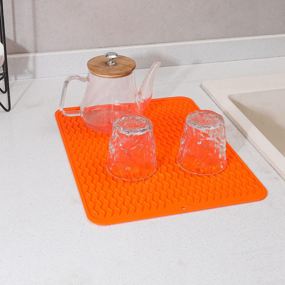 Silicone Dish Drying Mat for Multiple Usage,Easy clean,Eco-friendly,Heat-resistant Silicone Mat for