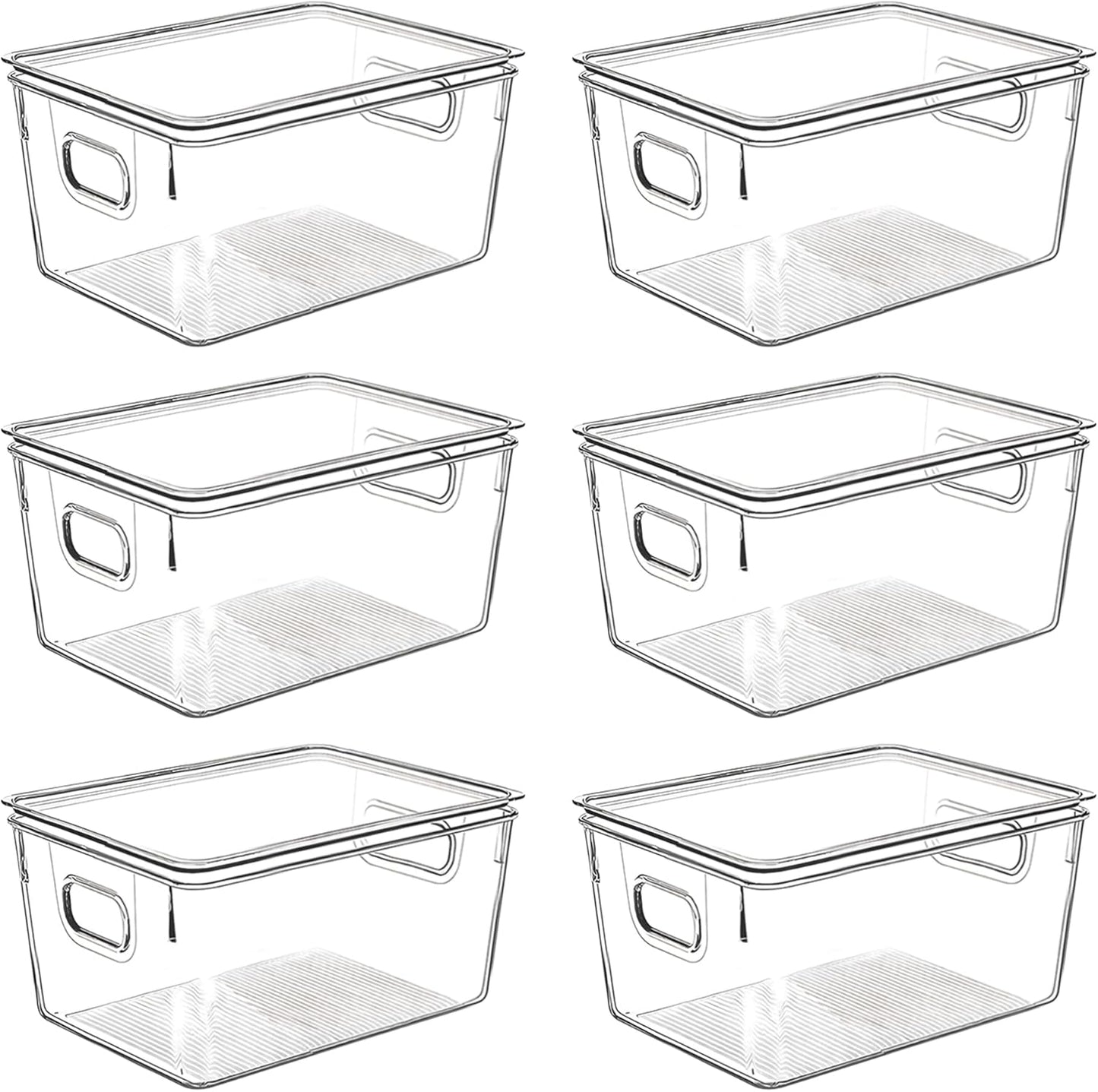 Clear Plastic Storage Bins with Lids, Perfect for Kitchen Organization or Pantry Organization and
