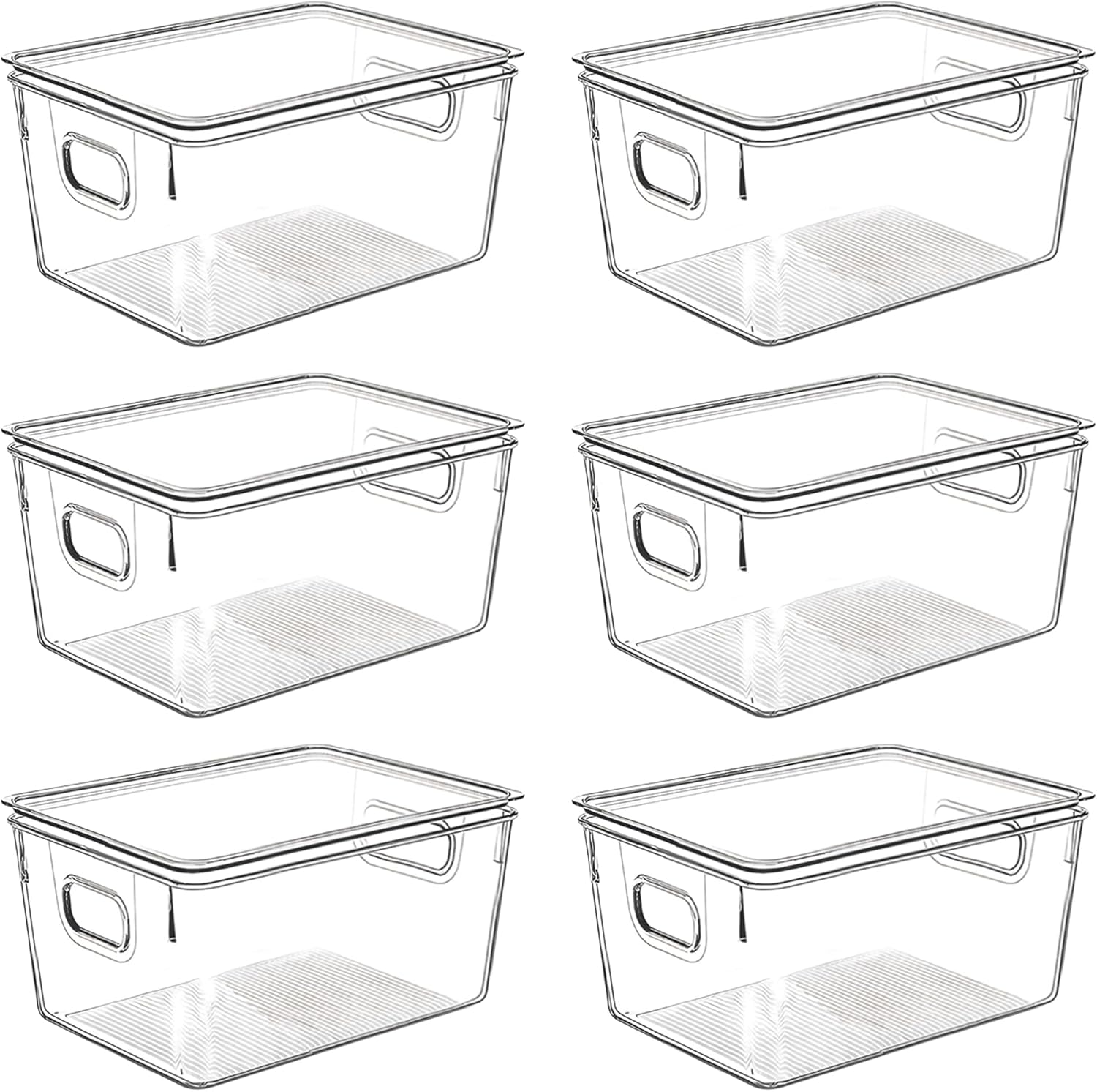 Clear Plastic Storage Bins with Lids, Perfect for Kitchen Organization or Pantry Organization and