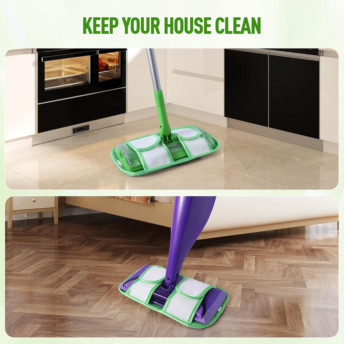 6 Pack Reusable Mop Pads for Swiffer WetJet Sweeper Mops, Microfiber Washable Floor Mop Refills Wet