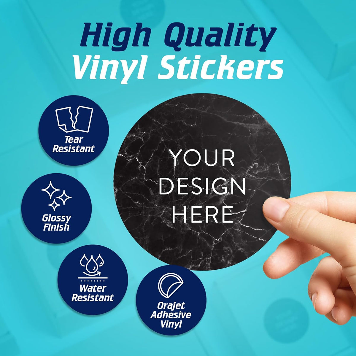 100 Custom Vinyl Stickers - Upload Your own Image, Text, Design, Logo - Personalized Logo Labels