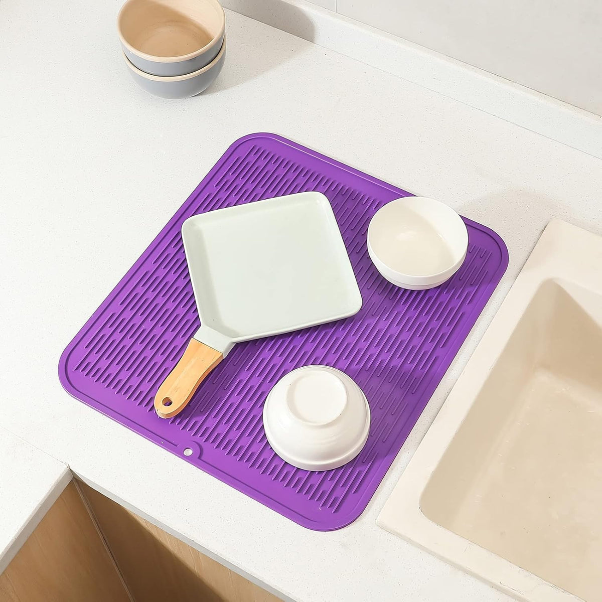 Silicone Dish Drying Mat for Multiple Usage,Easy clean,Eco-friendly,Heat-resistant Silicone Mat for