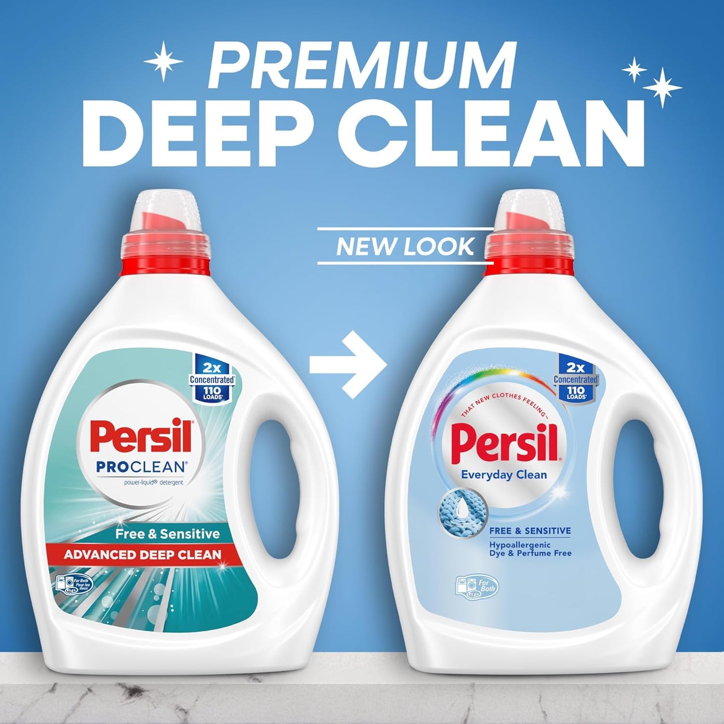 Persil Free & Sensitive Liquid Laundry Detergent, Unscented and Hypoallergenic for Sensitive Skin