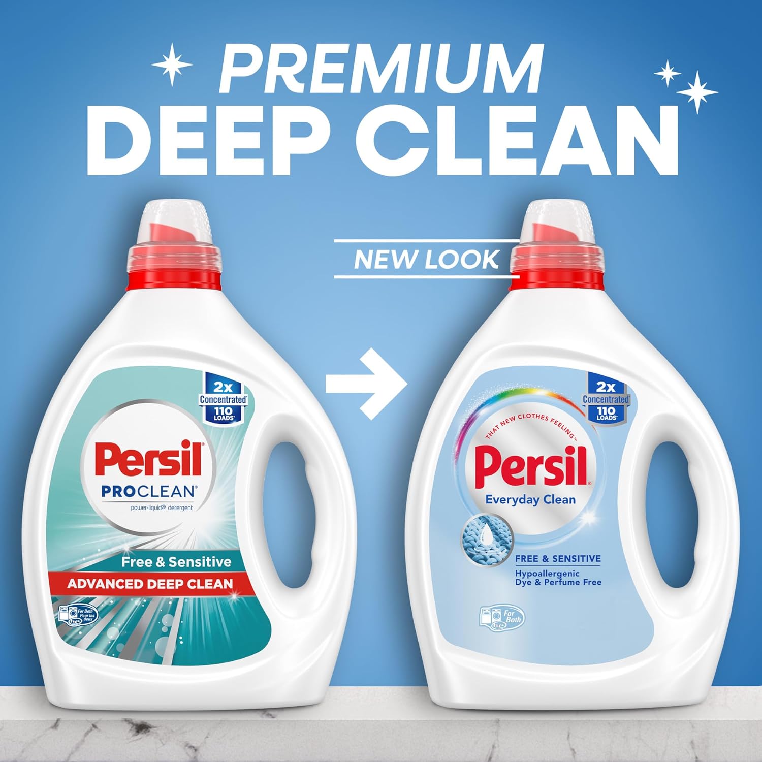 Persil Free & Sensitive Liquid Laundry Detergent, Unscented and Hypoallergenic for Sensitive Skin