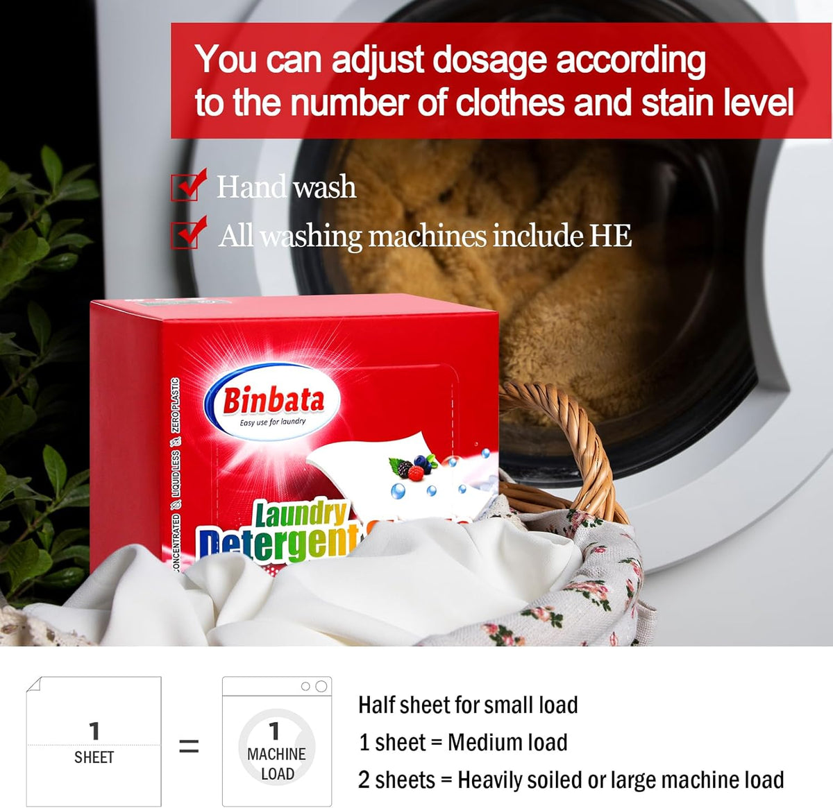 Laundry Detergent Sheets, Up To 128 Loads Berry Scent Hypoallergenic Eco-Friendly, Biodegradable