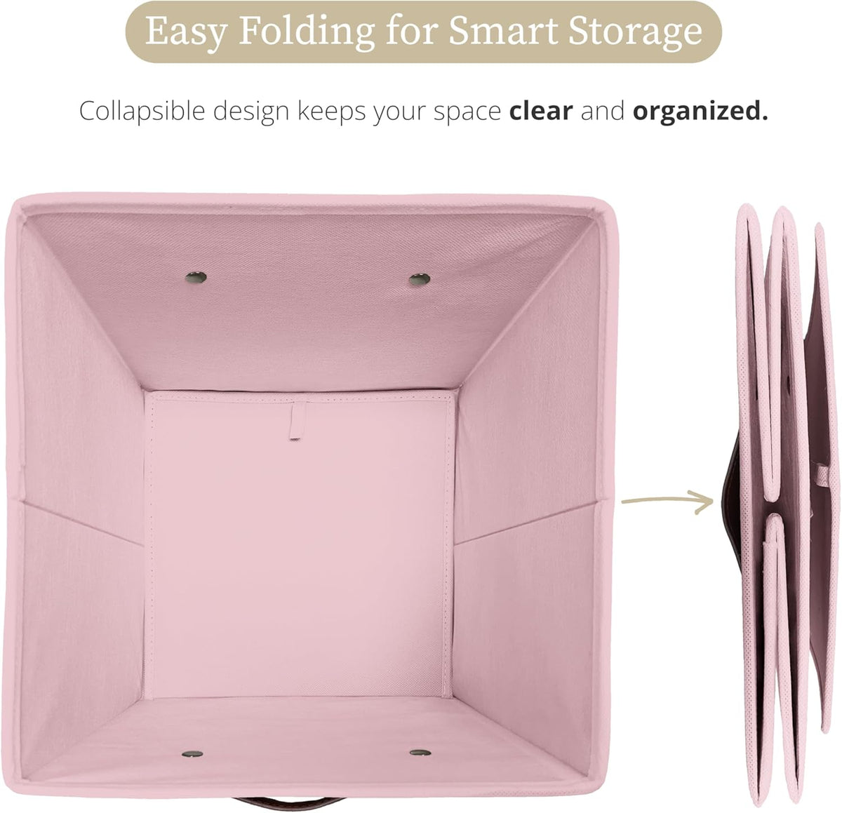 DECOMOMO Storage Bins, Cube Storage Bin with Labels, Fabric Storage Cubes for Shelves (10.5" x 11"