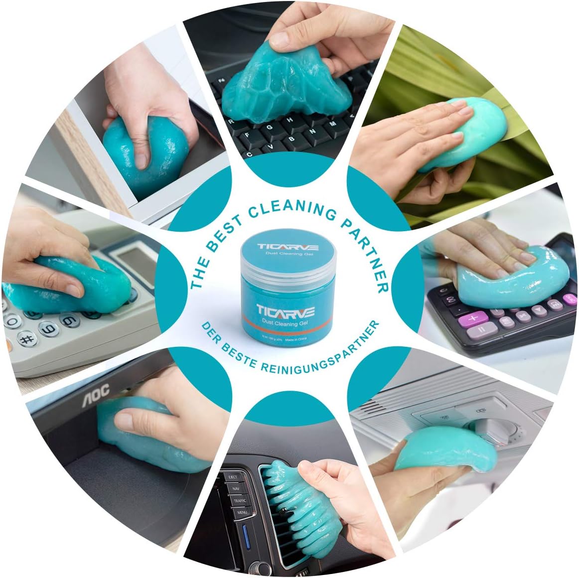 TICARVE Cleaning Gel for Car Detail Tools Car Cleaning Automotive Dust Air Vent Interior Detail