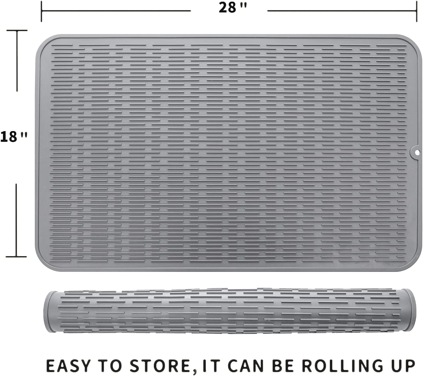 Silicone Dish Drying Mat for Multiple Usage,Easy clean,Eco-friendly,Heat-resistant Silicone Mat for