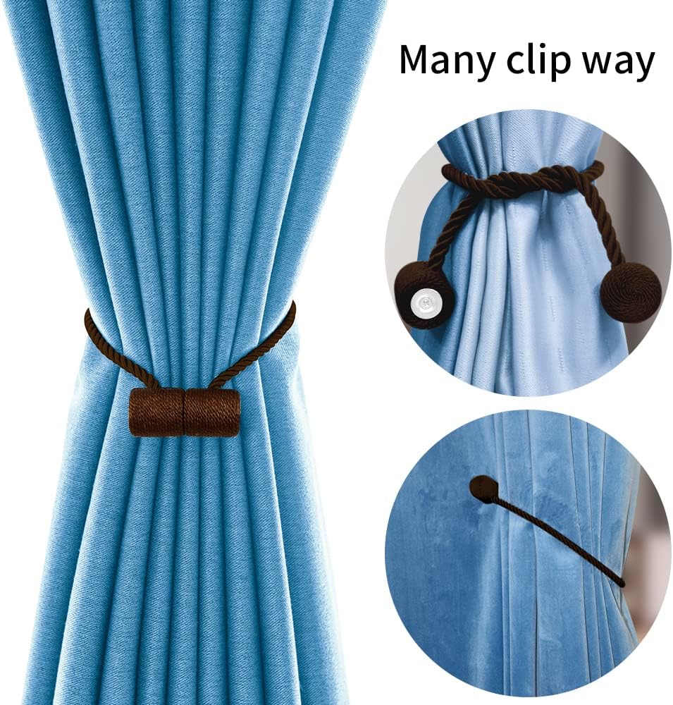 18 Inch Strong Magnetic Curtain Tiebacks, Curtain Holdbacks Modern Upgrade Strong 2021 New Twisted