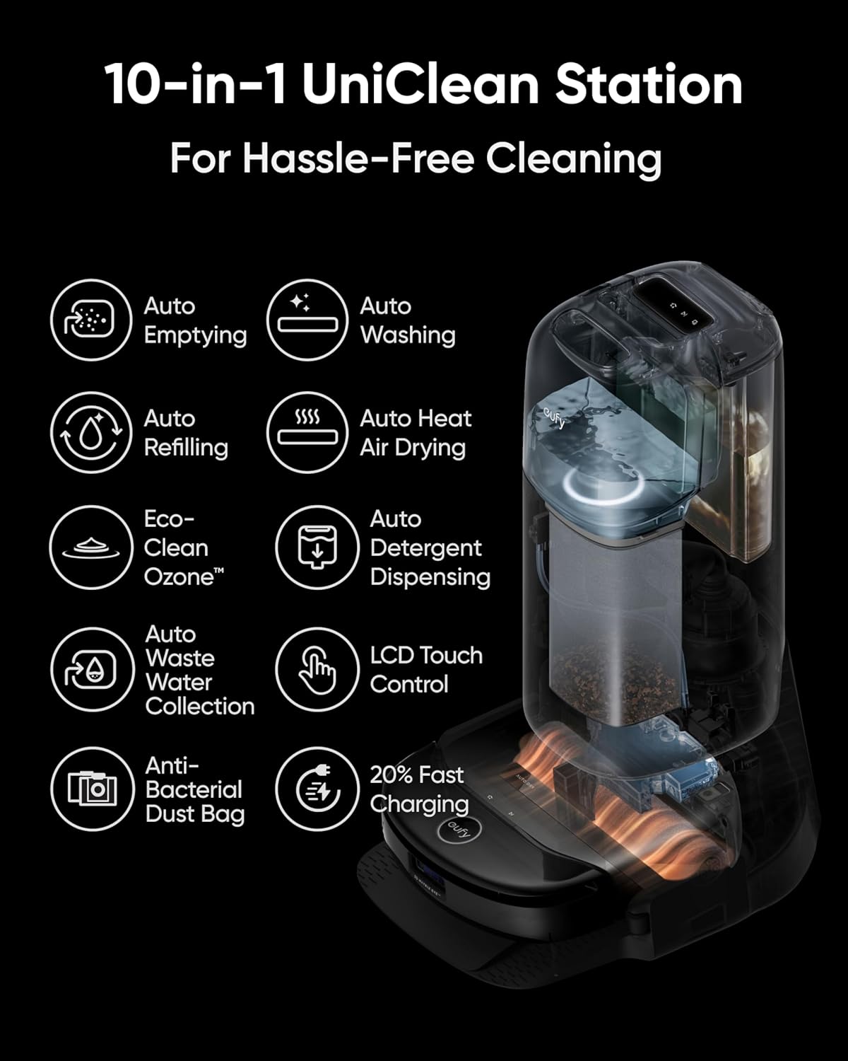 eufy Robot Vacuum Omni S1 Pro, HydroJet System with Roller Mop, Robot Vacuum and Mop Combo