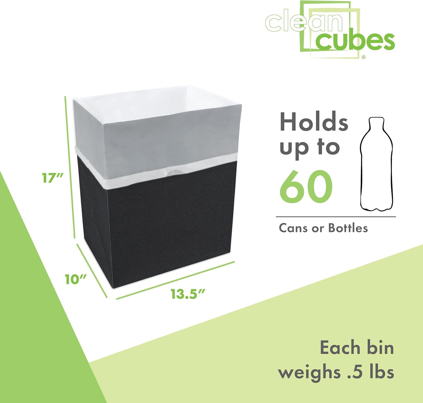 13 Gallon Disposable Trash Cans (6-Pack) with Fitted Trash Bags - Reusable Garbage and Recycling