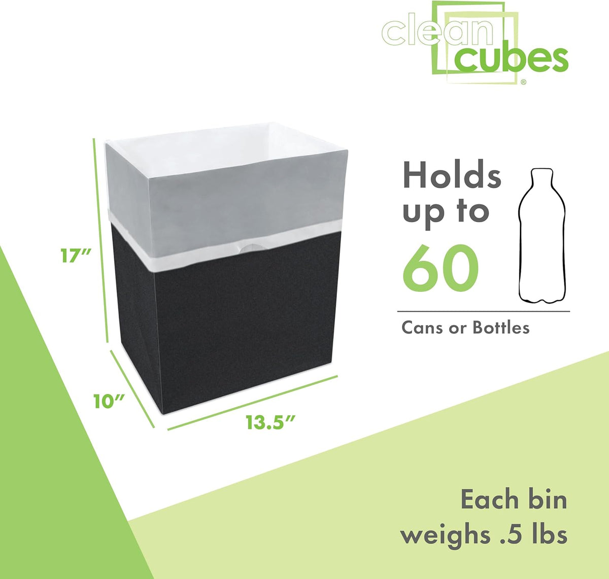 13 Gallon Disposable Pop-Up Trash Cans (3-Pack) with Fitted Bags – Foldable Garbage & Recycling