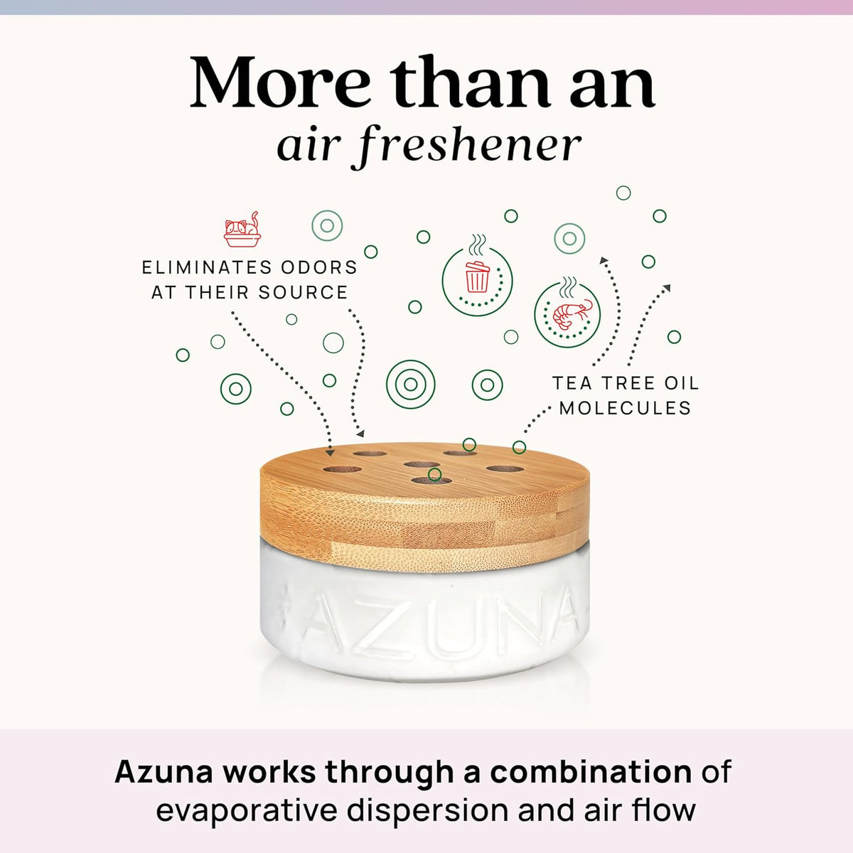 Azuna Air Freshener & Odor Eliminator for Strong Odor | 4 Room Kit Includes (4) Empty Luxe Glass