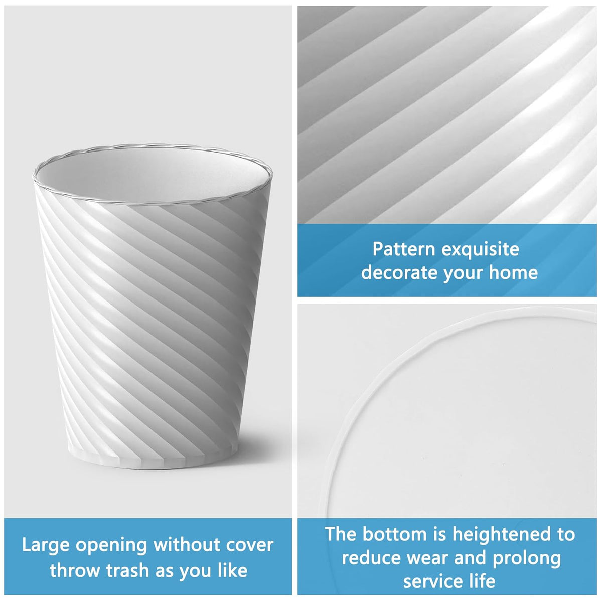 Bathroom Trash Can, 8 Pack 1.8 Gallons Small Trash Can with Trash Bags, Bathroom Garbage Can