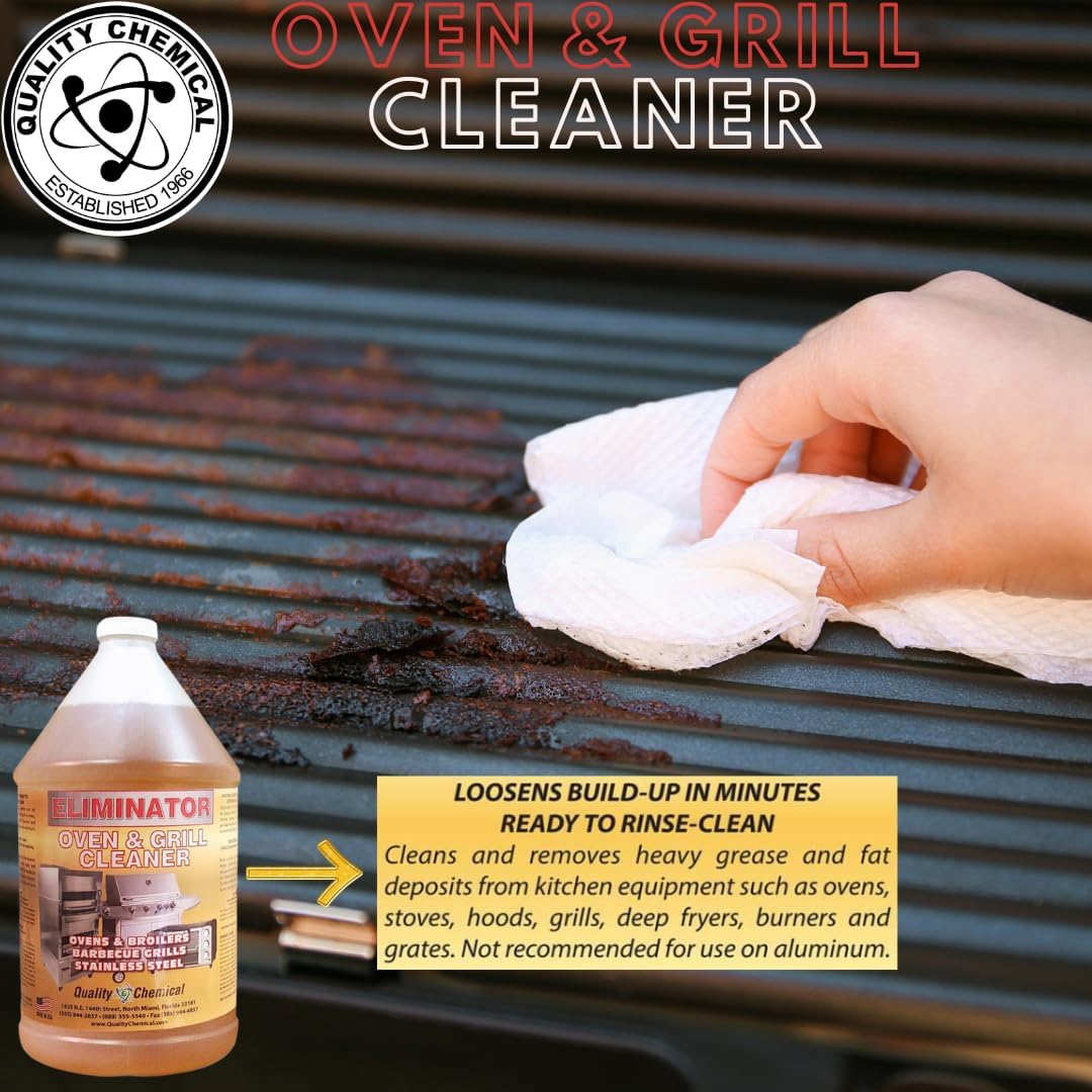 Quality Chemical Oven Cleaner & Grill Cleaner - Heavy-Duty/Fast Acting & Easy to