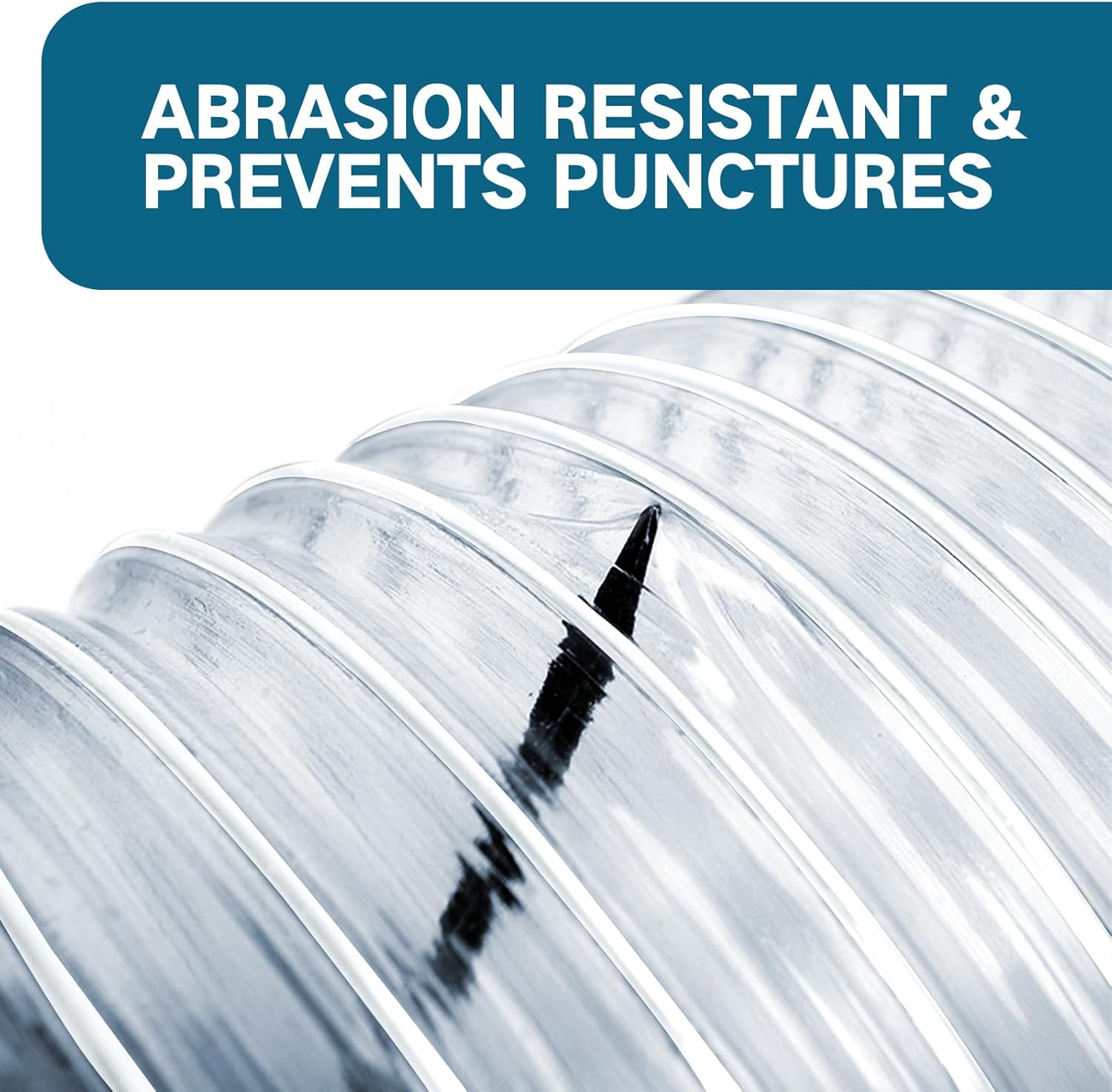 PVC Dust Collection Hose 3" x 10', Flexible Dust Collector Hose, Puncture Resistant Carbon Steel