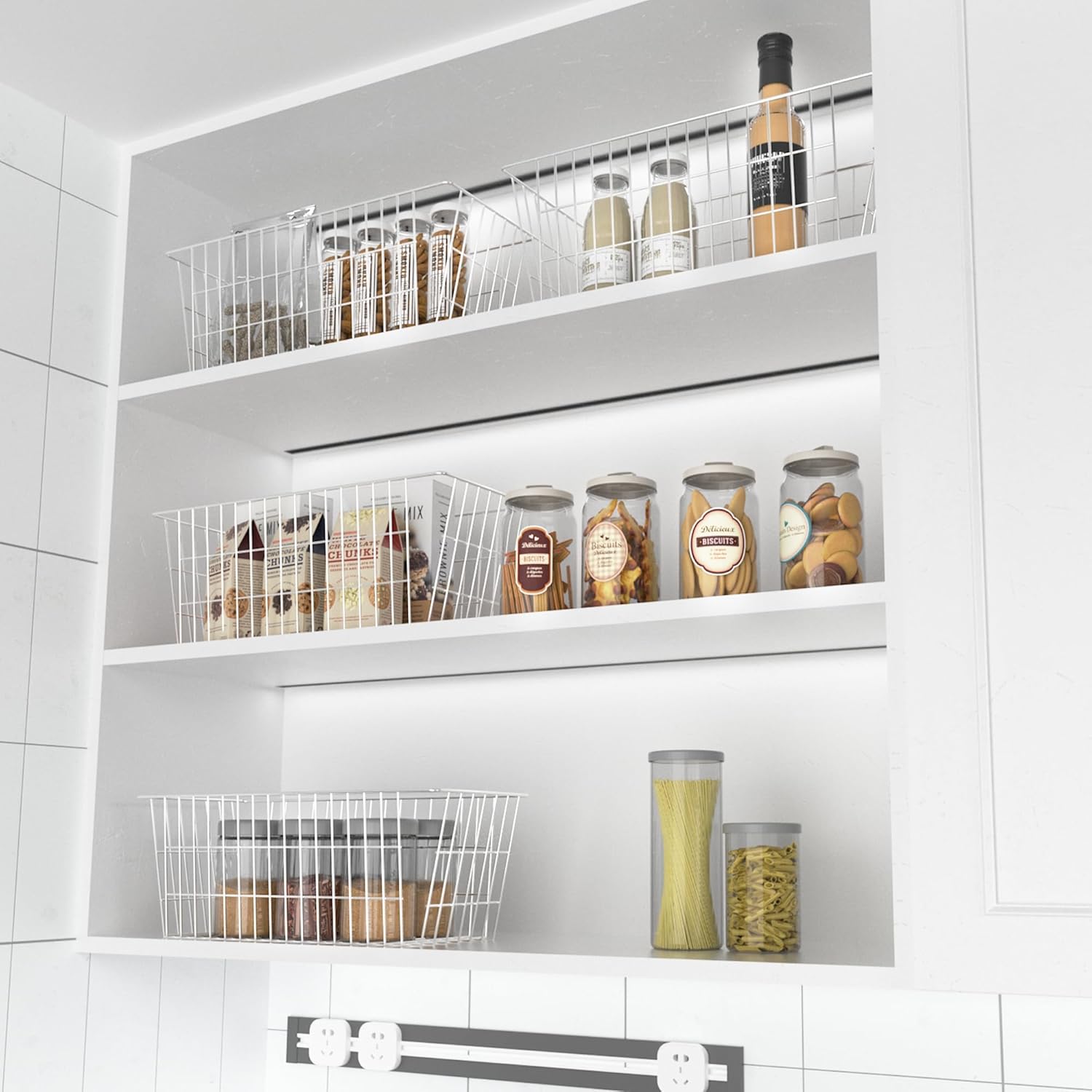 SANNO 15.7in Freezer Baskets Bins - Freezer Storage Containers Organizer for Office, Bathroom