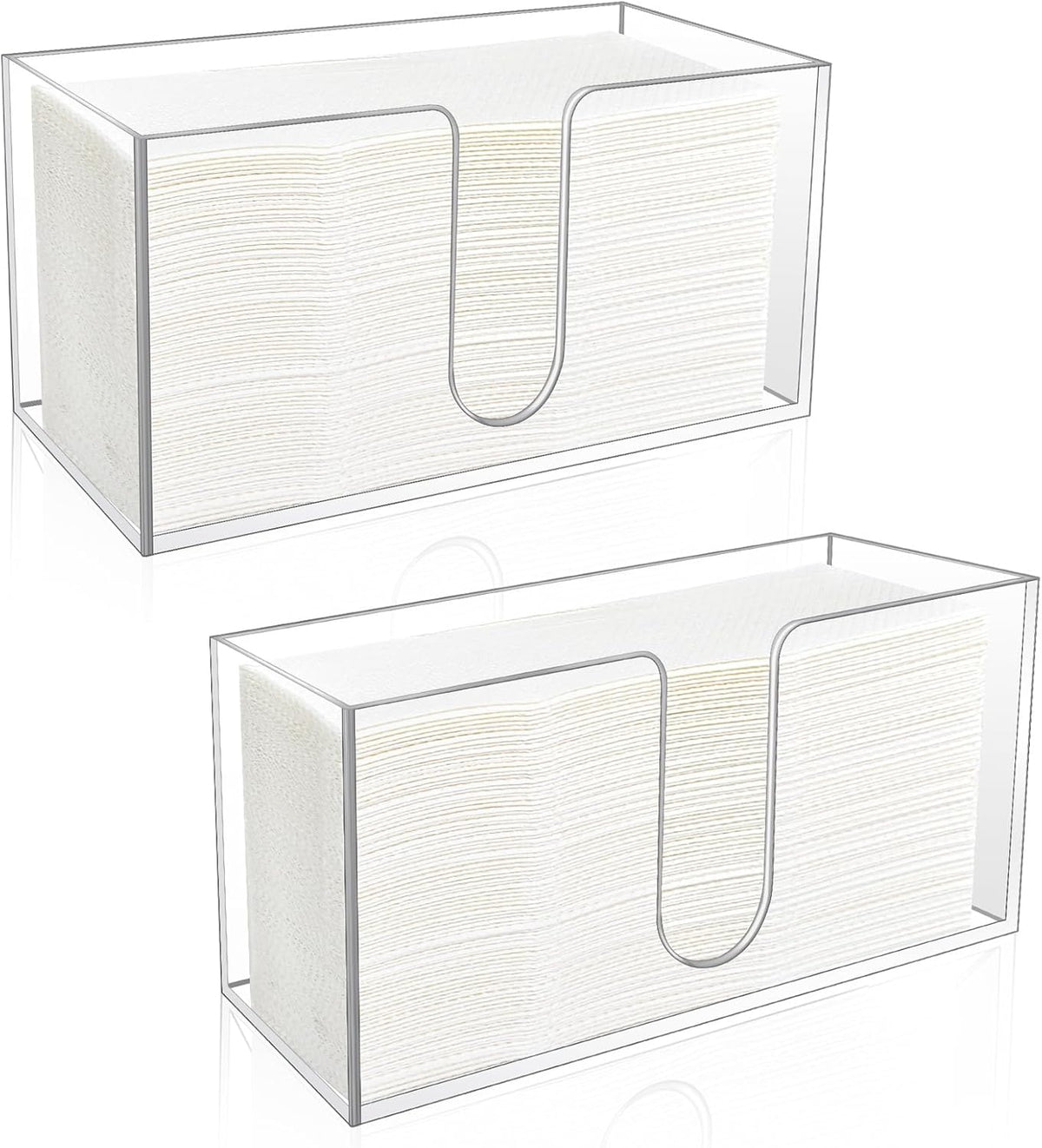 2Pack Acrylic Countertop Paper Towel Holder, Paper Towel Dispenser Countertop/Acrylic Napkin